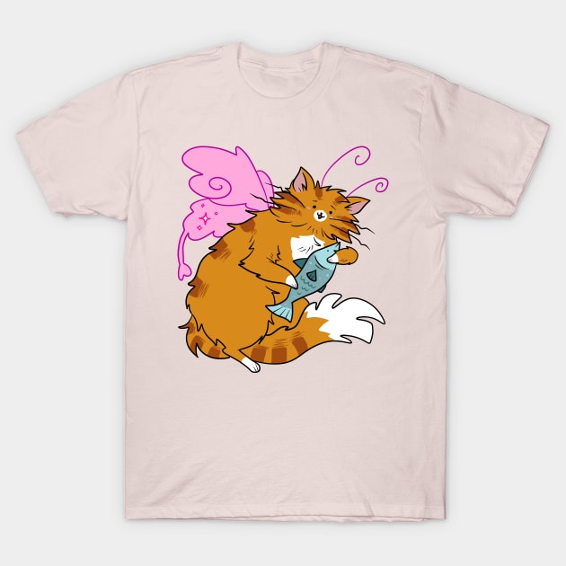 Orange Tabby Cat Fairy T-Shirt by saradaboru